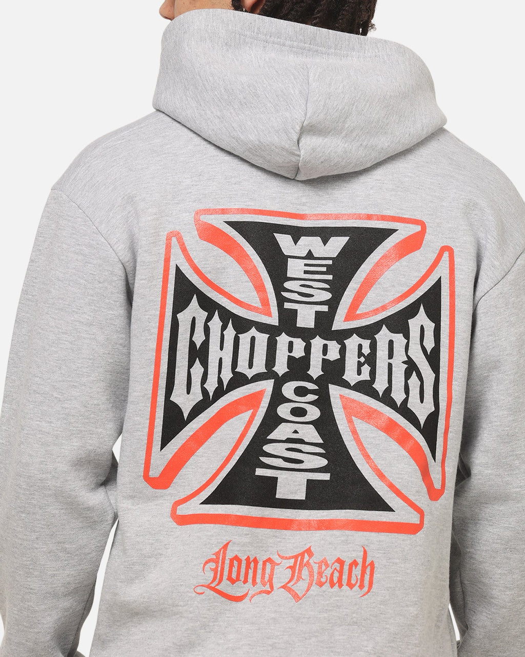 West Coast Choppers Choppers Cross Hoodie Grey Marle