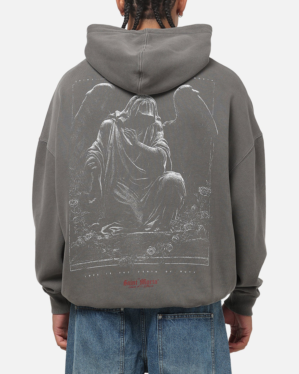Saint Morta Divine Duty X Hoodie Washed Charcoal