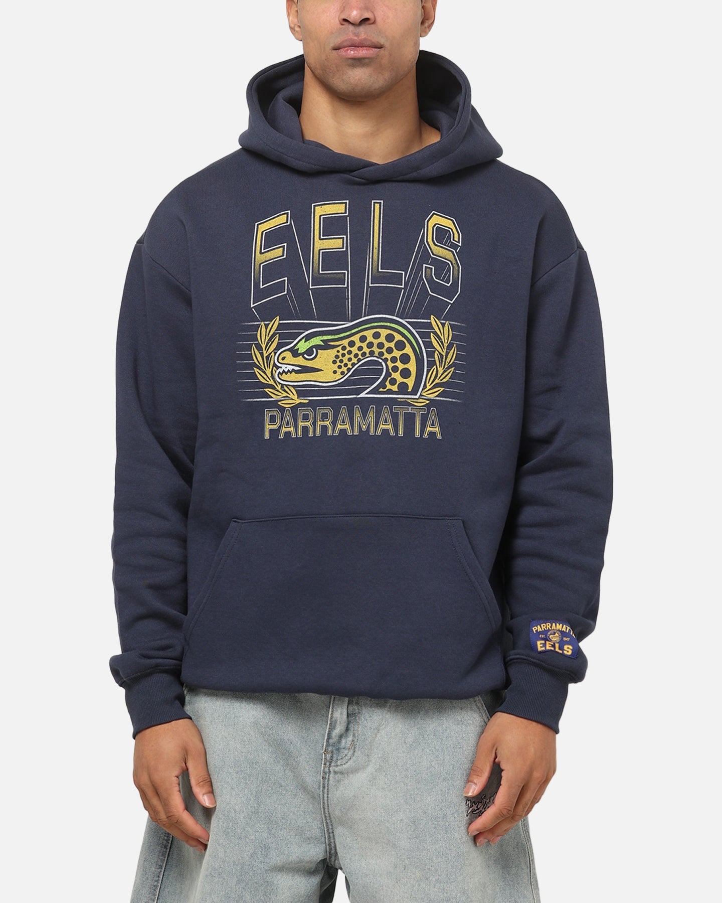Bleacher Athletic Parramatta Eels NRL Adult Club Wreath Hoodie Navy
