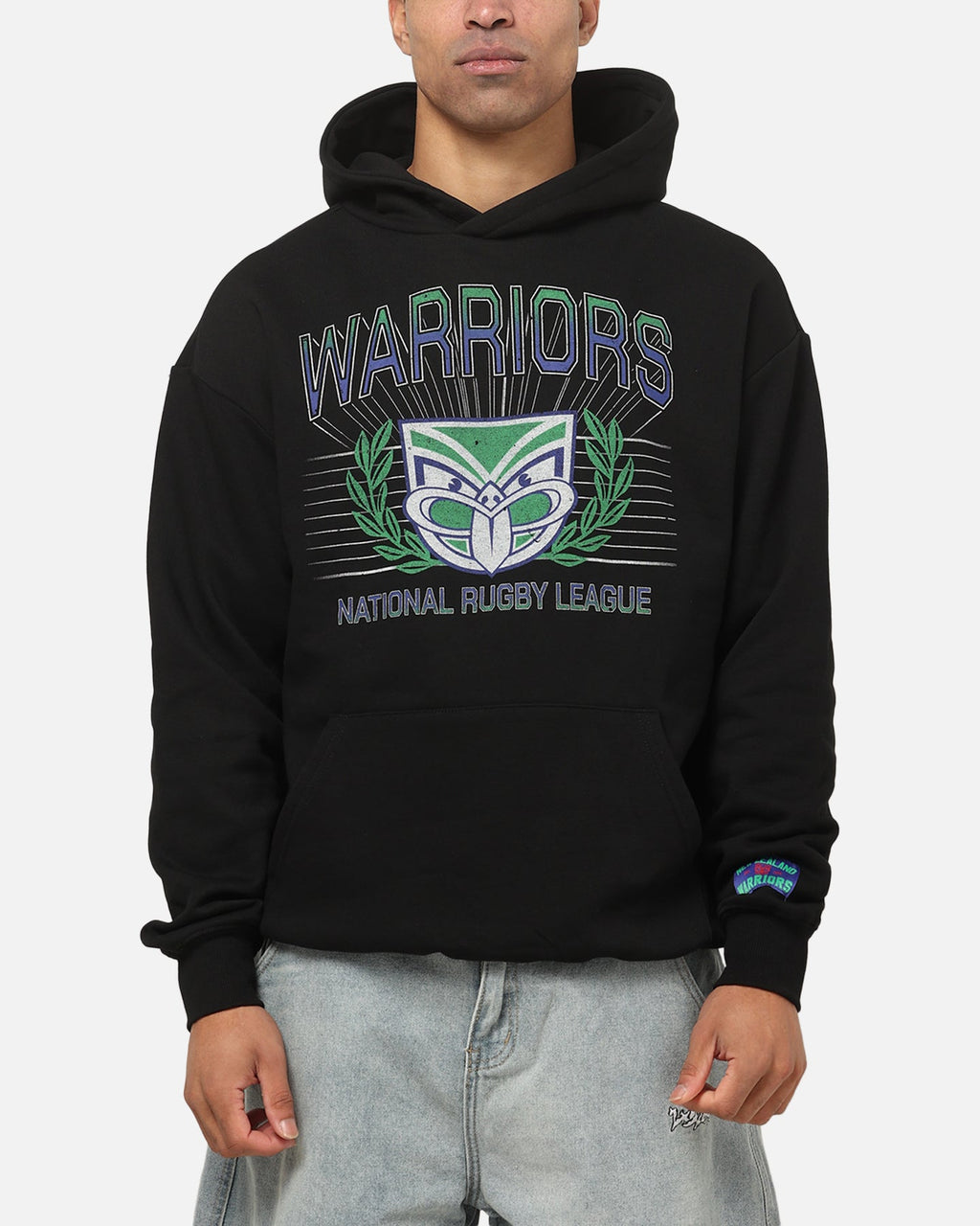 Bleacher Athletic New Zealand Warriors NRL Adult Club Wreath Hoodie Black