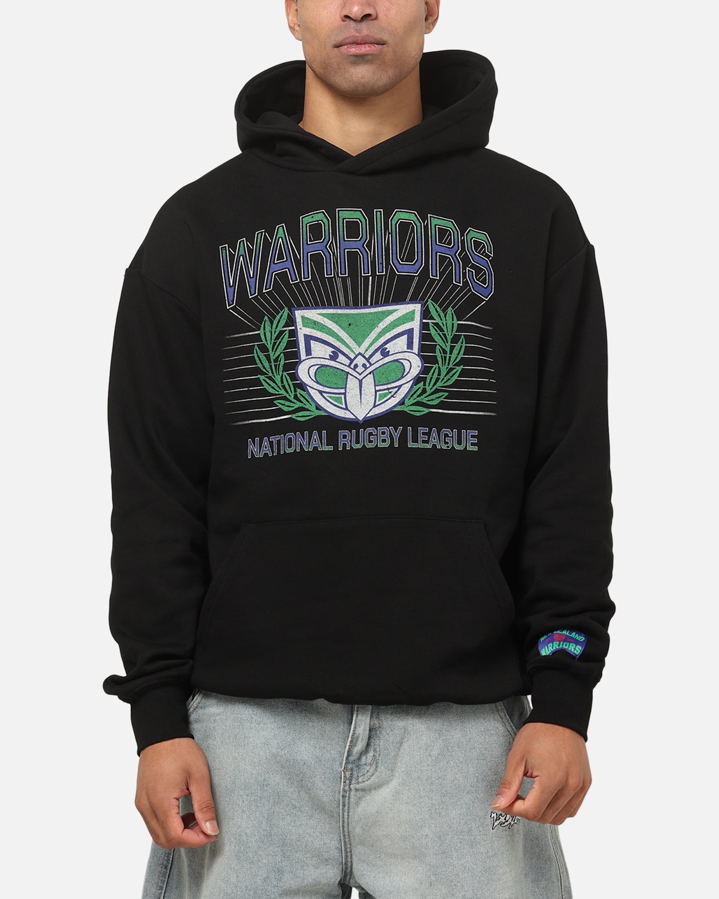 Bleacher Athletic New Zealand Warriors NRL Adult Club Wreath Hoodie Black