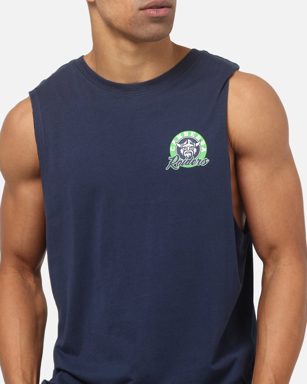 Bleacher Athletic Canberra Raiders NRL Adult Muscle T-Shirt Navy