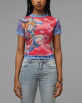 Loiter Women's Dark Magician Girl Mesh T-Shirt Pink Camo