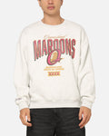 Mitchell & Ness Queensland Maroon Graphic Crewneck Sweater Silver Marle