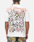 Ed Hardy Floral Skull T-Shirt Off White