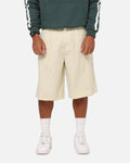 Carre Heritage Pleated Shorts Off White Pinstripe