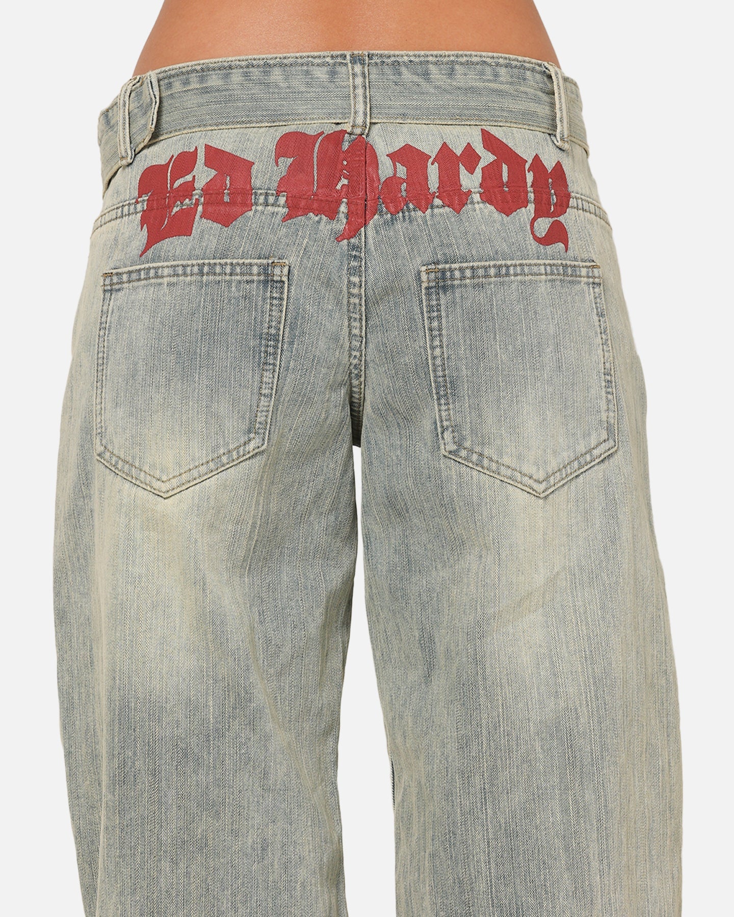 Ed Hardy Women's Vaulted Low Rise Jeans Vintage Blue
