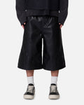 MNML Ultra Baggy Leather Flame Shorts Black