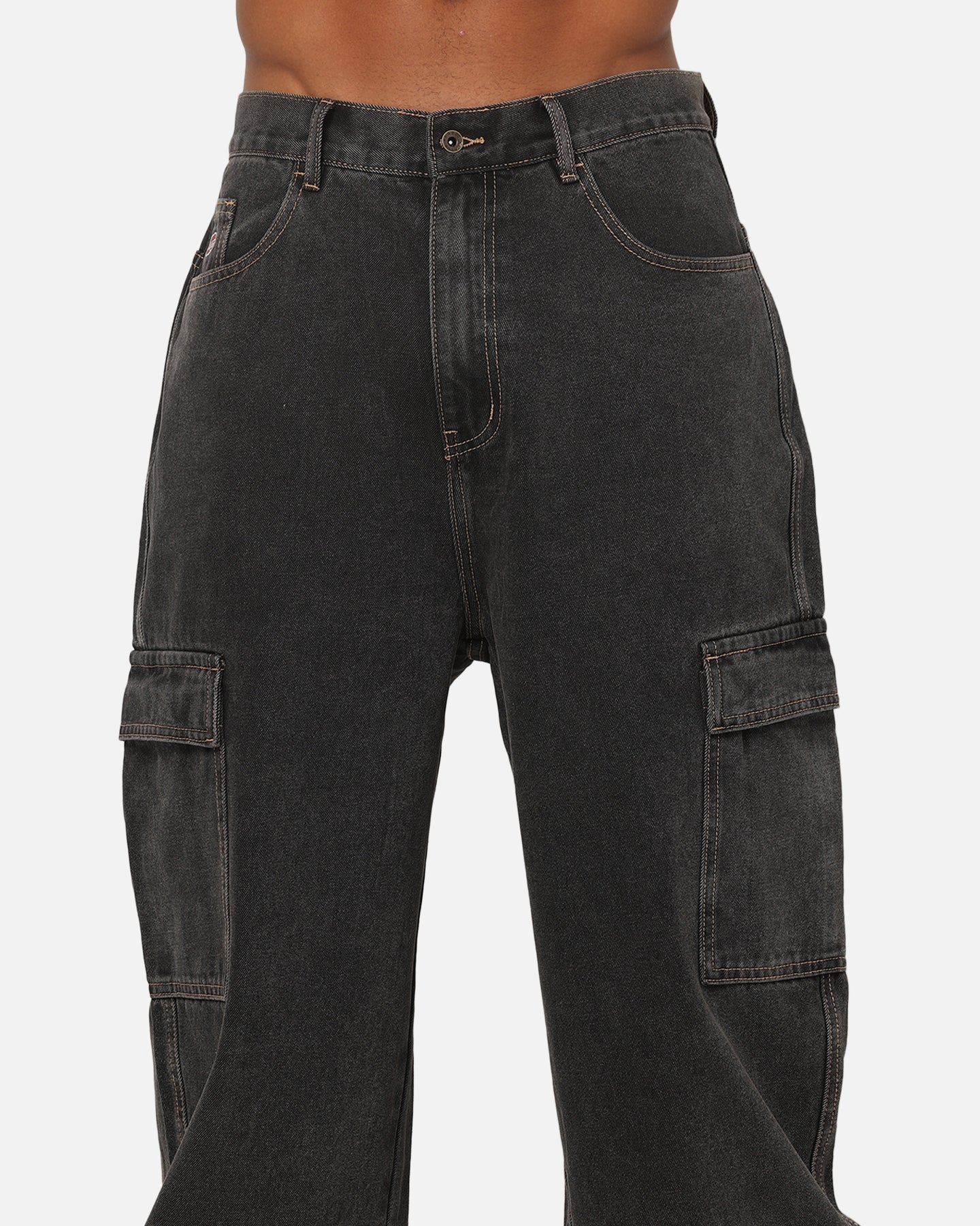 X-Large Baggy Cargo Bull Denim 91 Pants Black