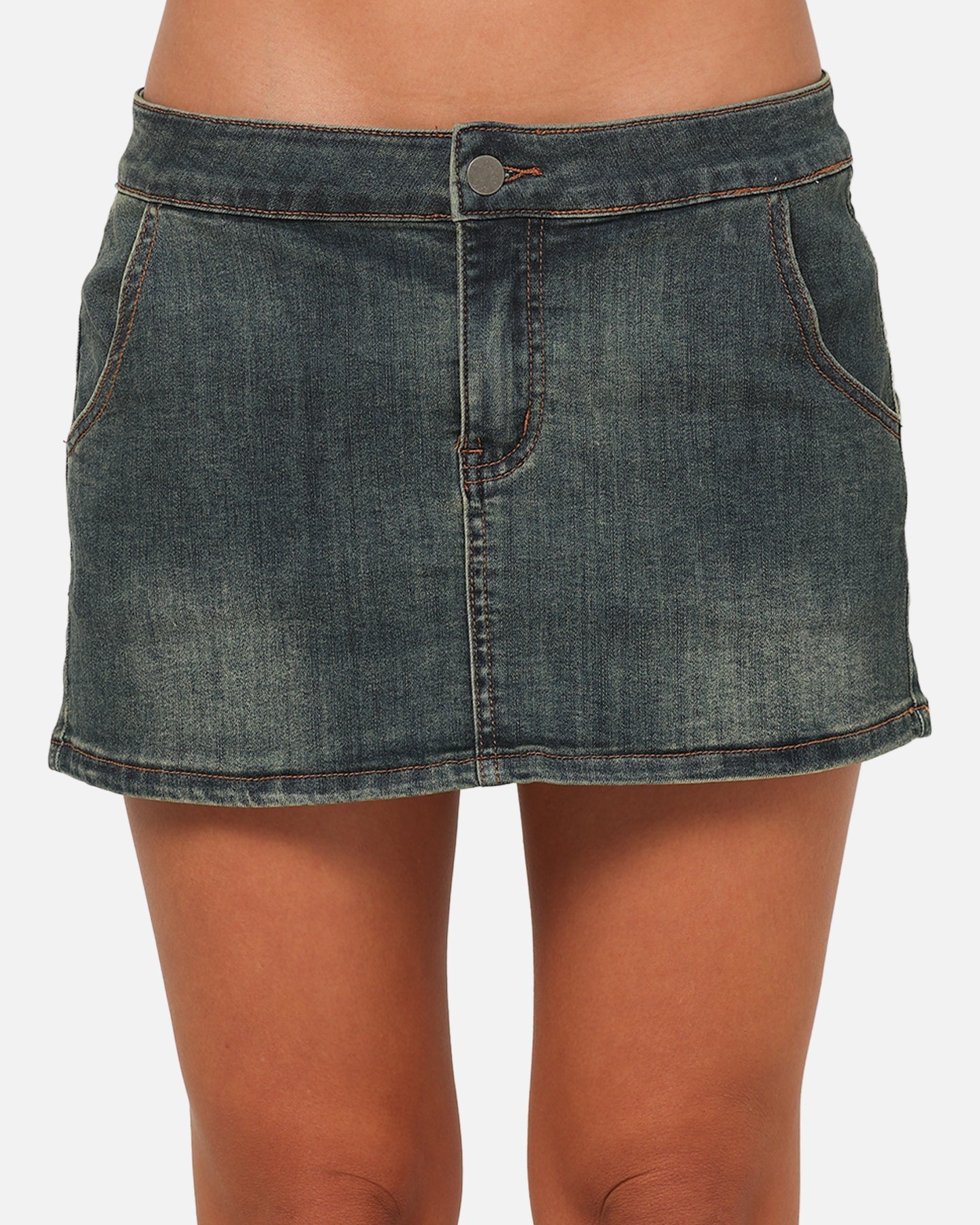 Ed Hardy Women's Tiger Denim Skirt Dirty Blue
