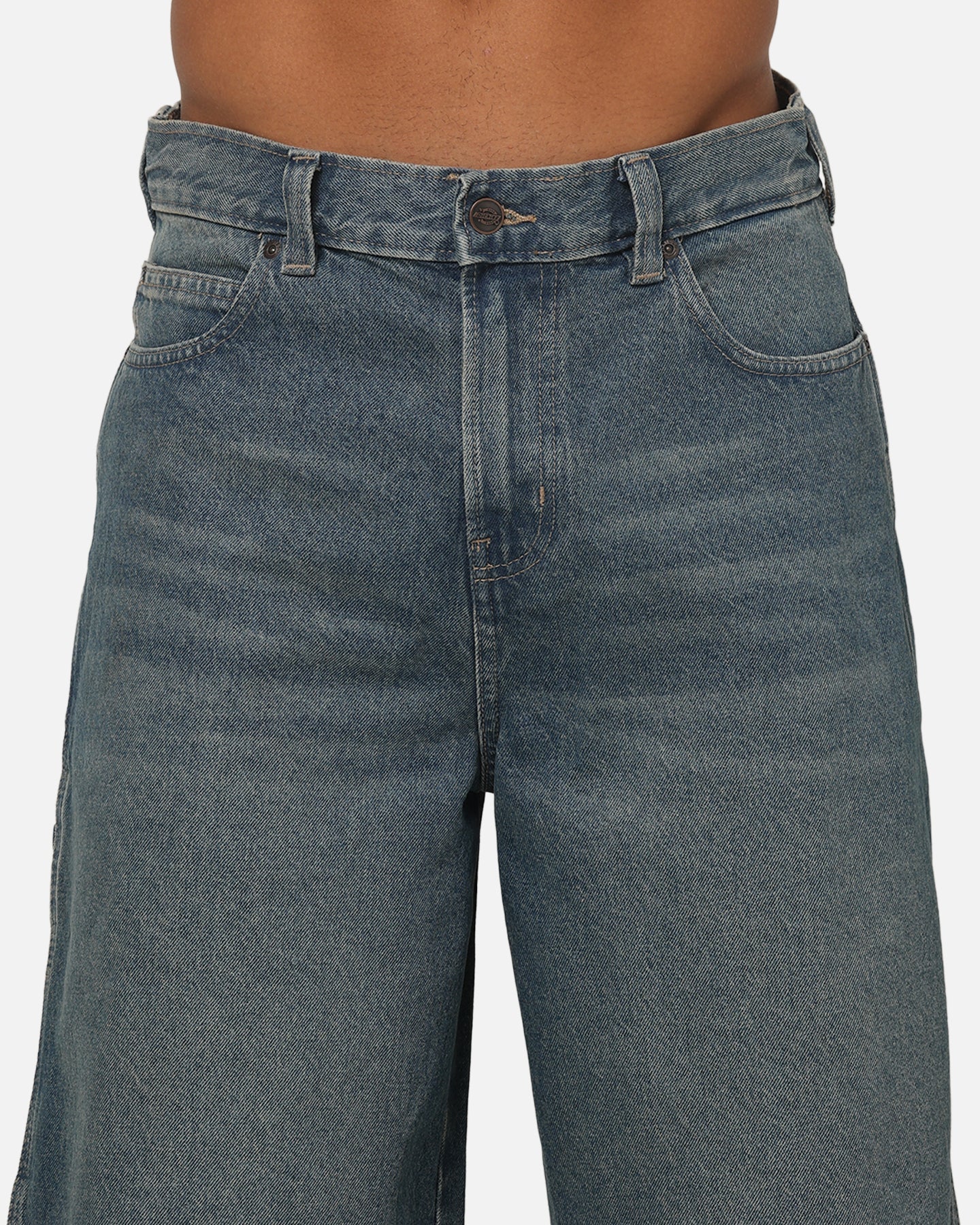 Dickies Denim 13" Loose Jean Shorts Khaki Tinted Blue