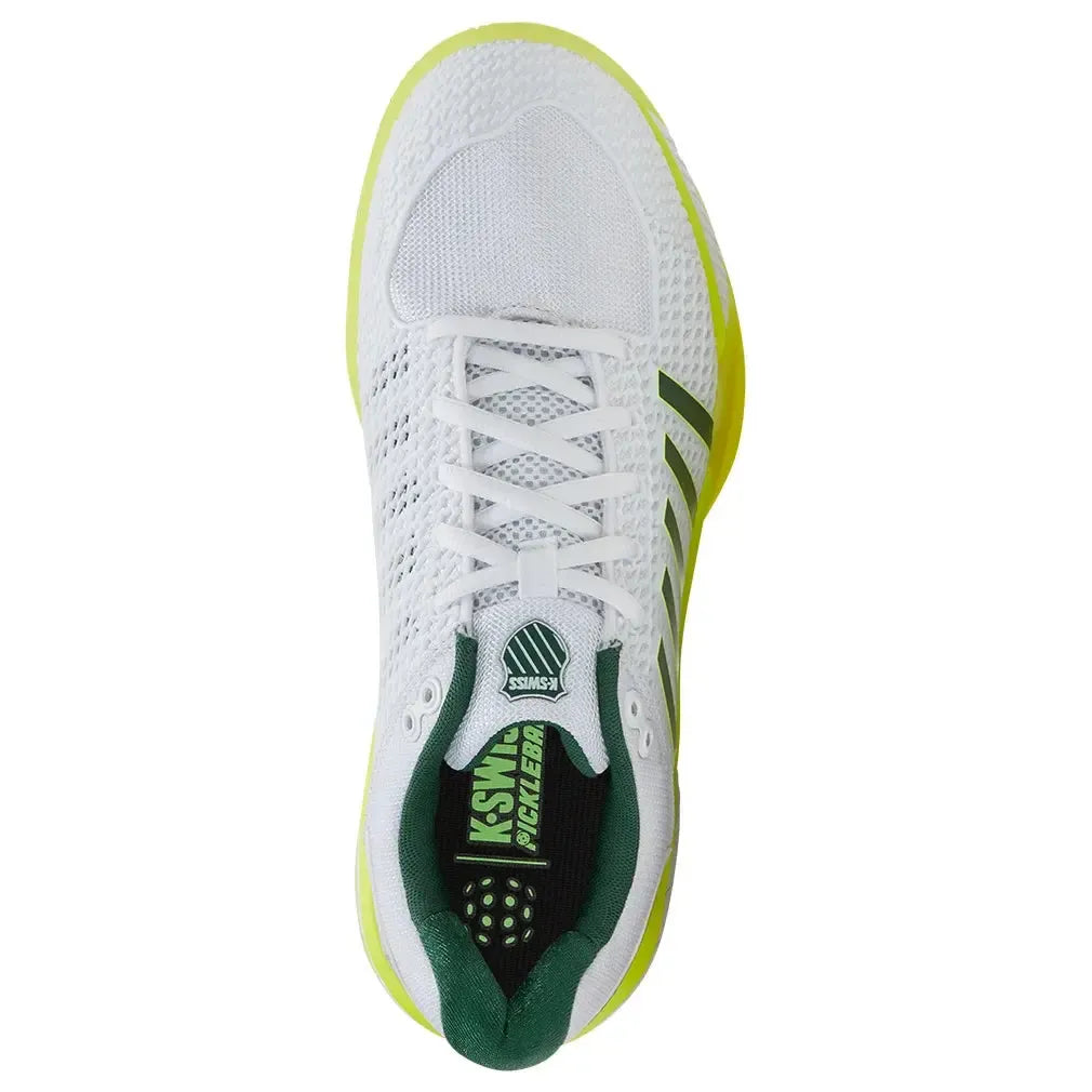 Men's Express Light Pickleball Shoes White and Neon Lime