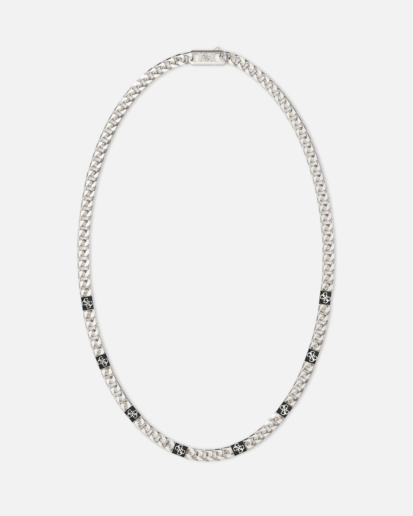 Guess Mainline 21" 4G Chain Pave Necklace Silver