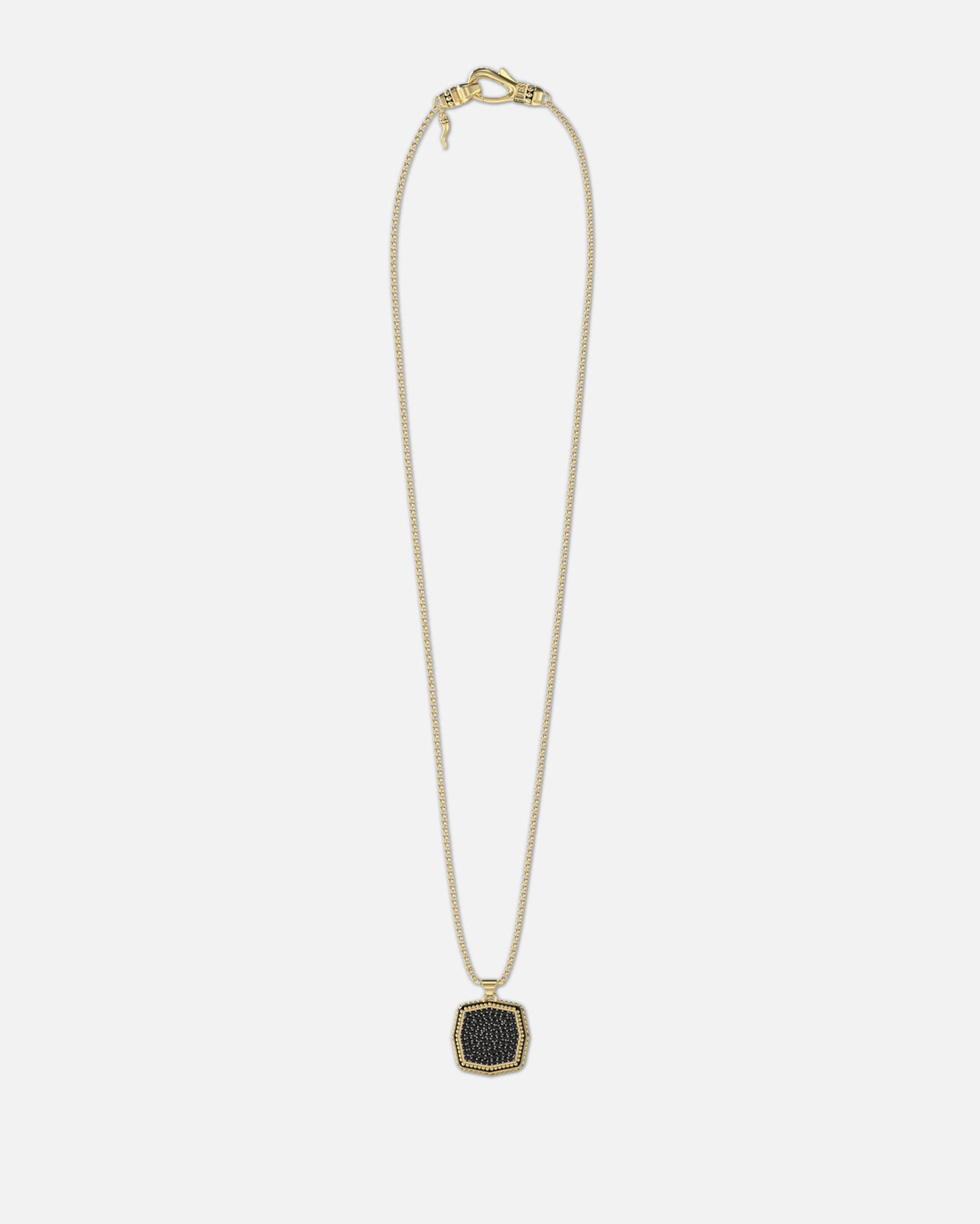 Guess Mainline Back To Black Octagon Necklace Black/Gold