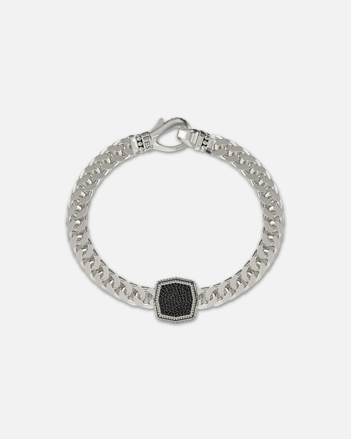 Guess Mainline Back To Black Octagon Bracelet Silver