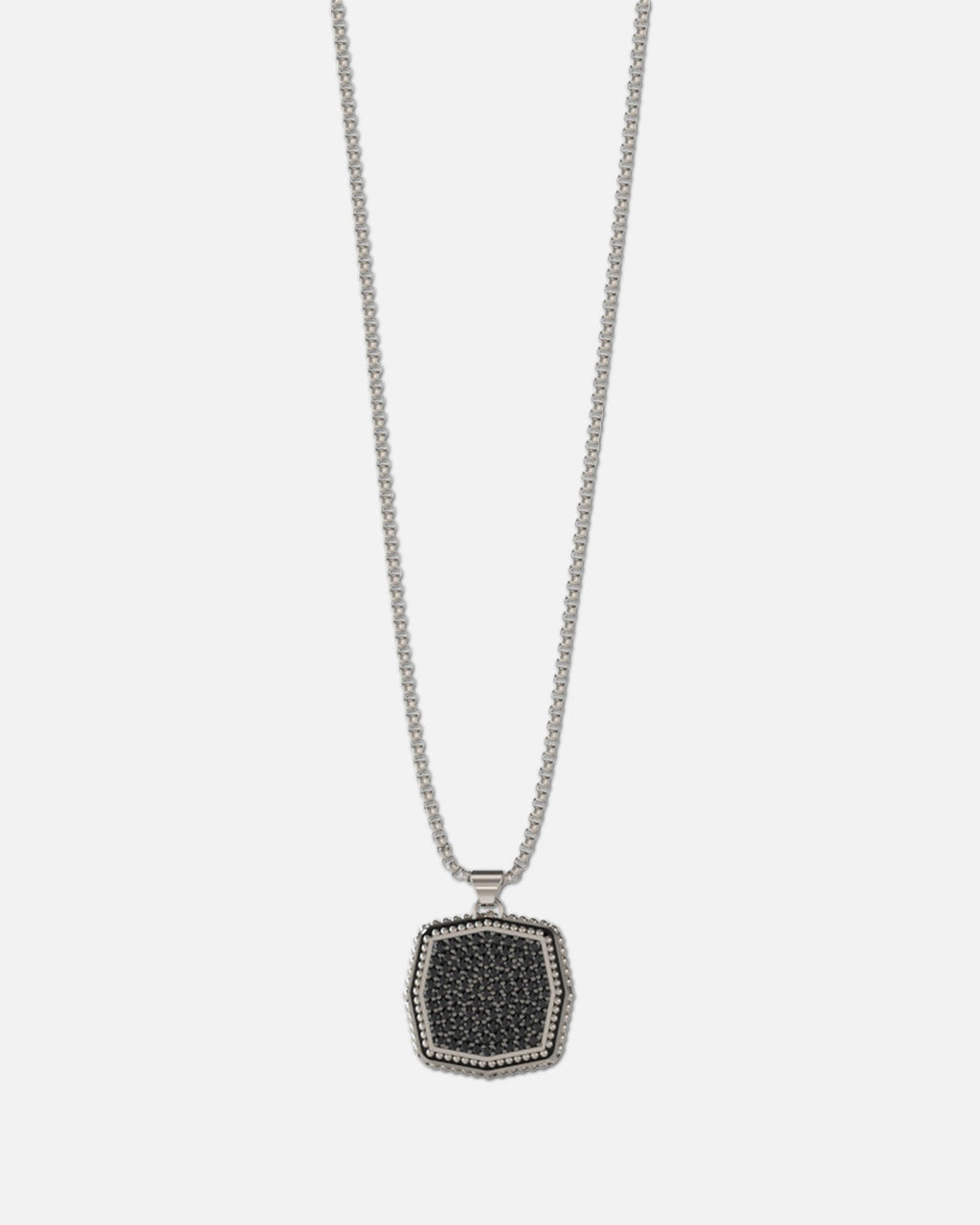 Guess Mainline Back To Black Octagon Necklace Black