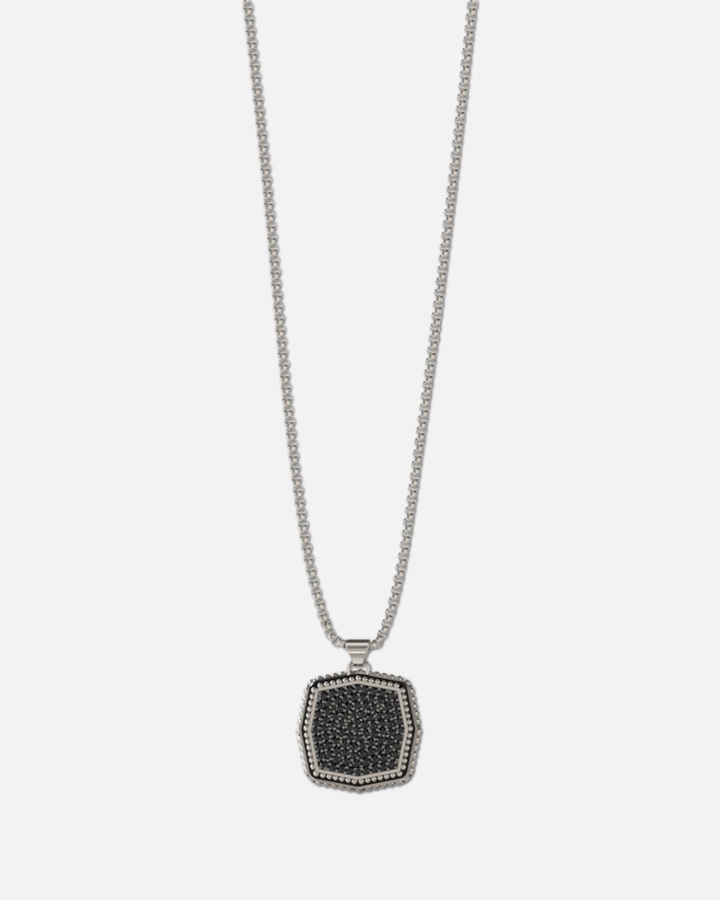 Guess Mainline Back To Black Octagon Necklace Black