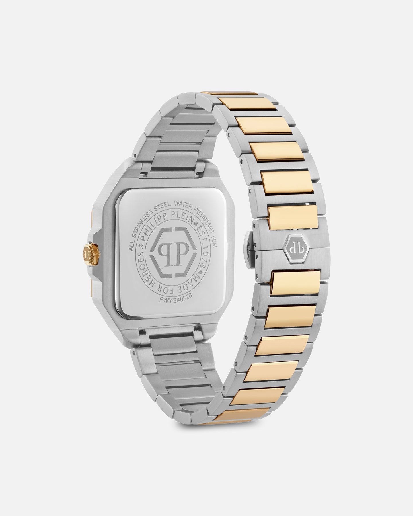 Philipp Plein Edge 42MM Two-Tone Bracelet Watch Silver/Gold