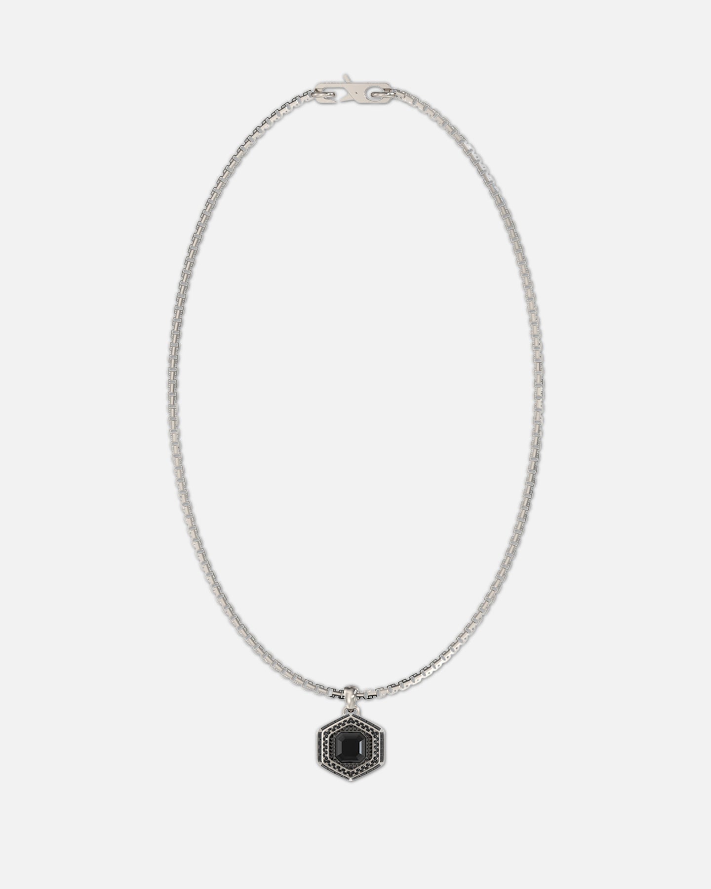 Guess Mainline Lion King Crystal Exagon Necklace Silver