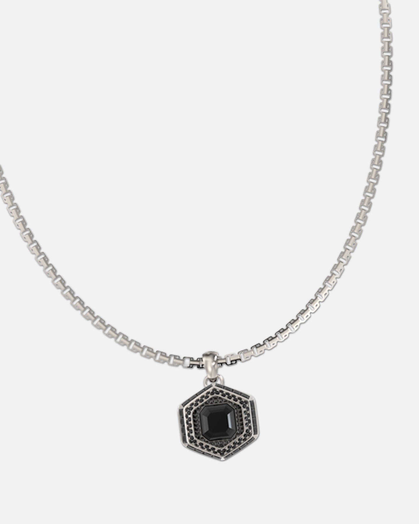 Guess Mainline Lion King Crystal Exagon Necklace Silver
