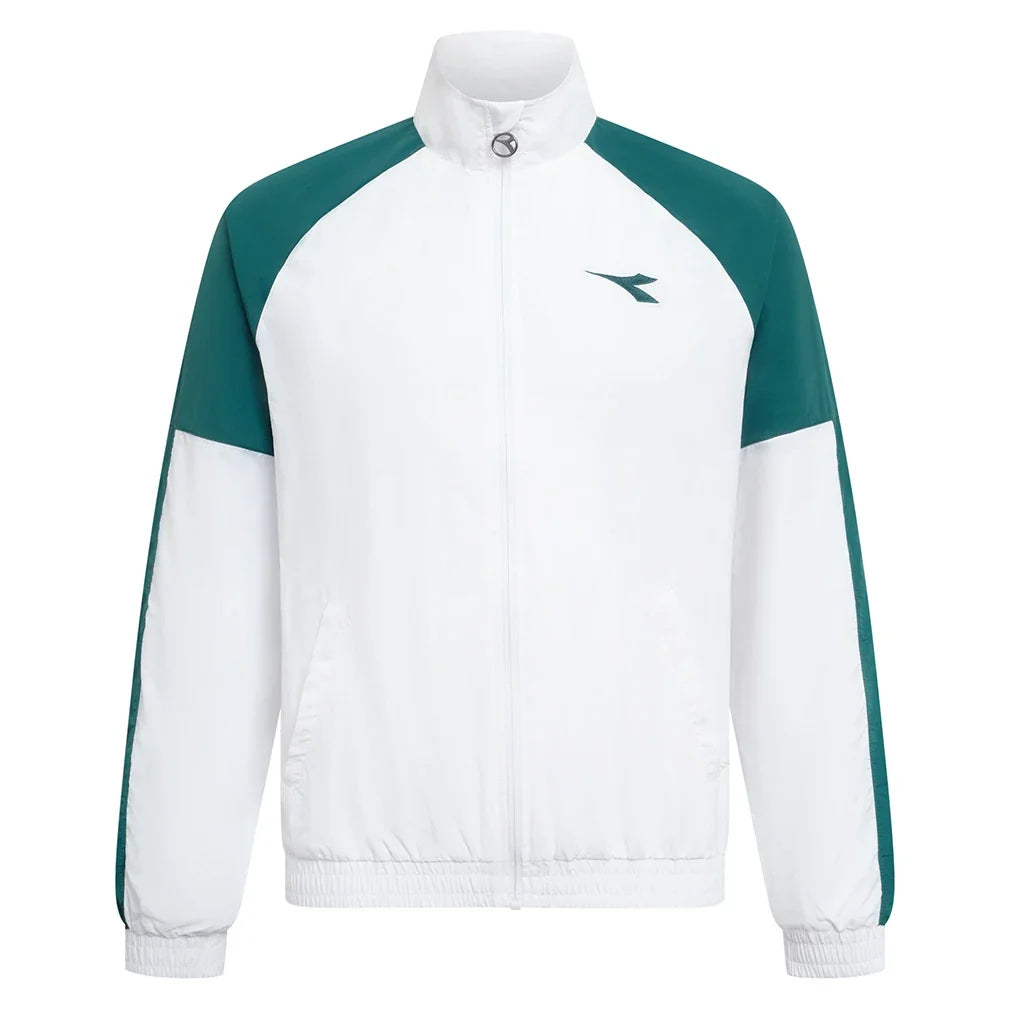 Unisex Match Tennis Track Jacket Optical White and Shaded Spruce