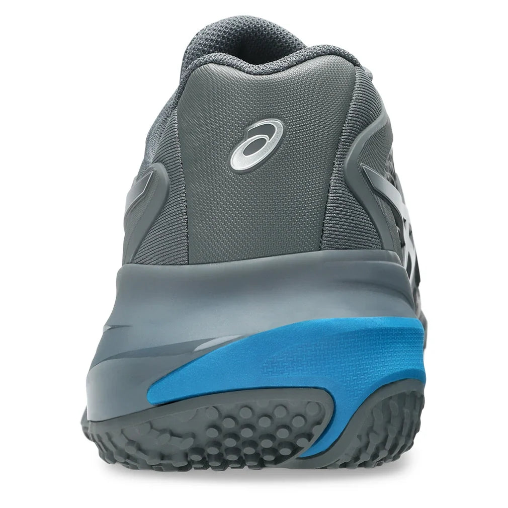 Men's GEL-Resolution X Omnicourt 2E Width Tennis Shoes Steel Grey and Pure Silver