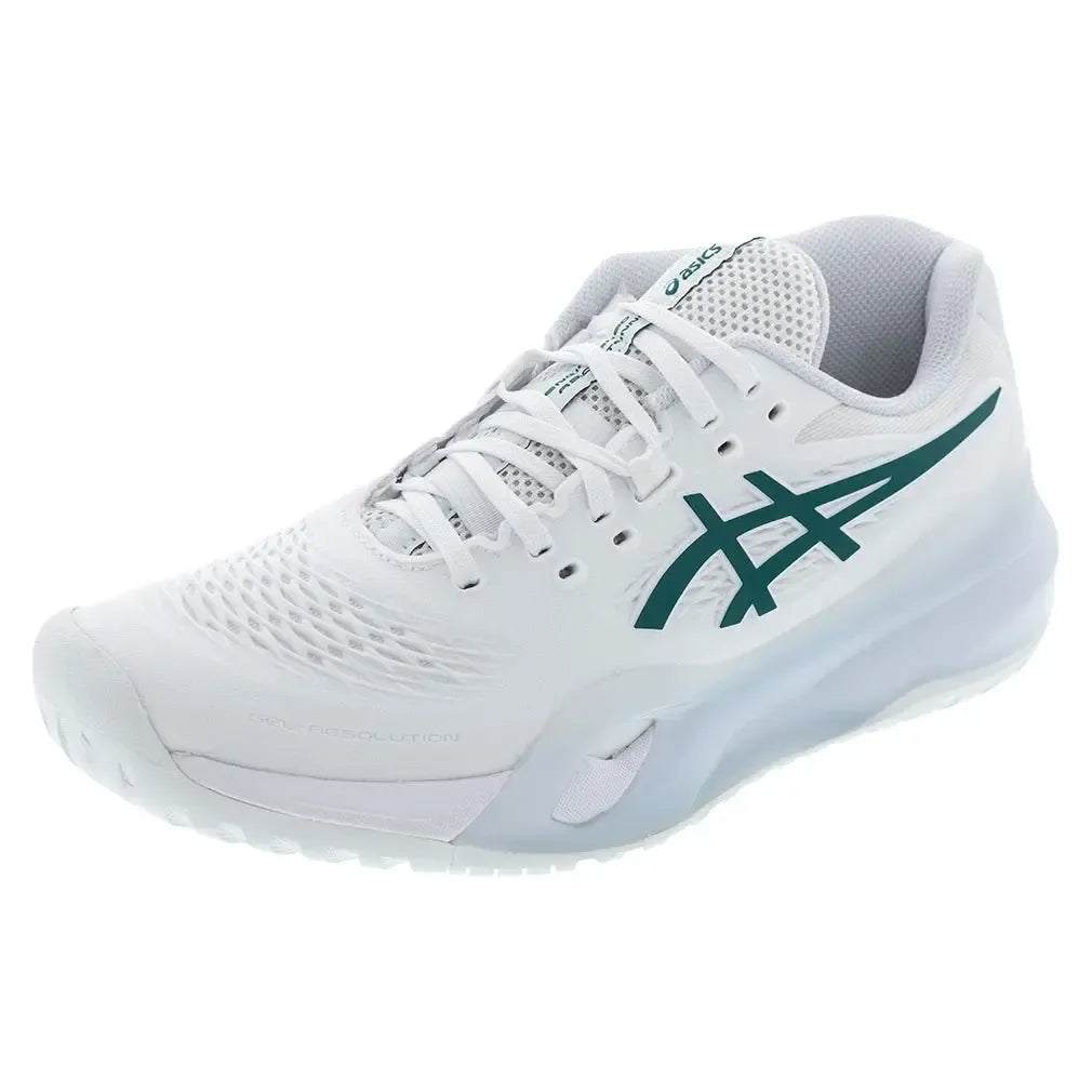 Women's GEL-Resolution X Tennis Shoes White and Pitch Green-Footwear-Asics-1042A279-103F25copy-Tennis Express