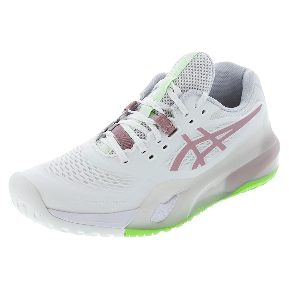 Women's GEL-Resolution X Tennis Shoes White and Morganite-Footwear-Asics-5-WHITE/MORGANITE, [current_file_name-Tennis Express