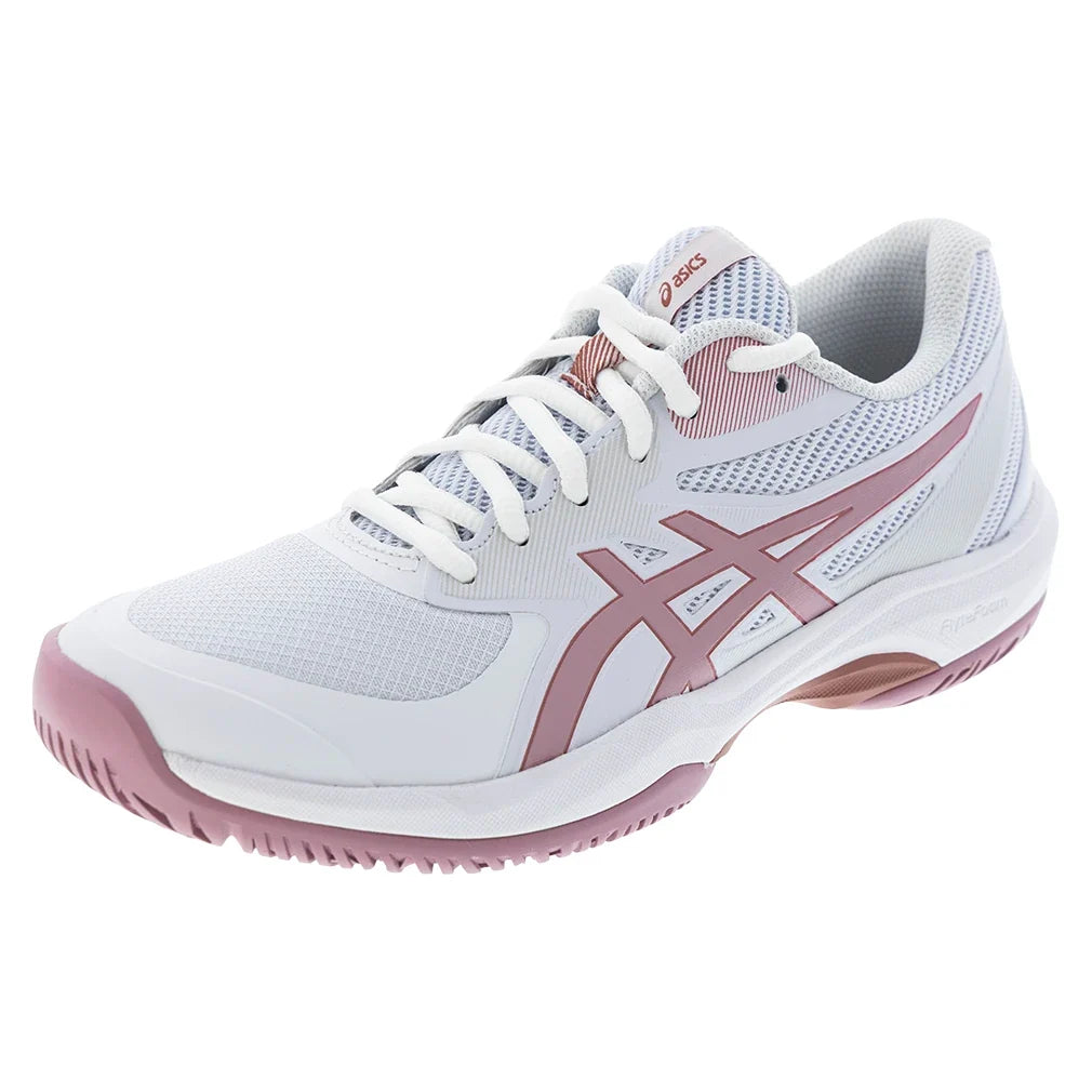 Women's Game FF Tennis Shoes White and Morganite-Footwear-Asics-5-WHITE/MORGANITE, [current_file_name-Tennis Express
