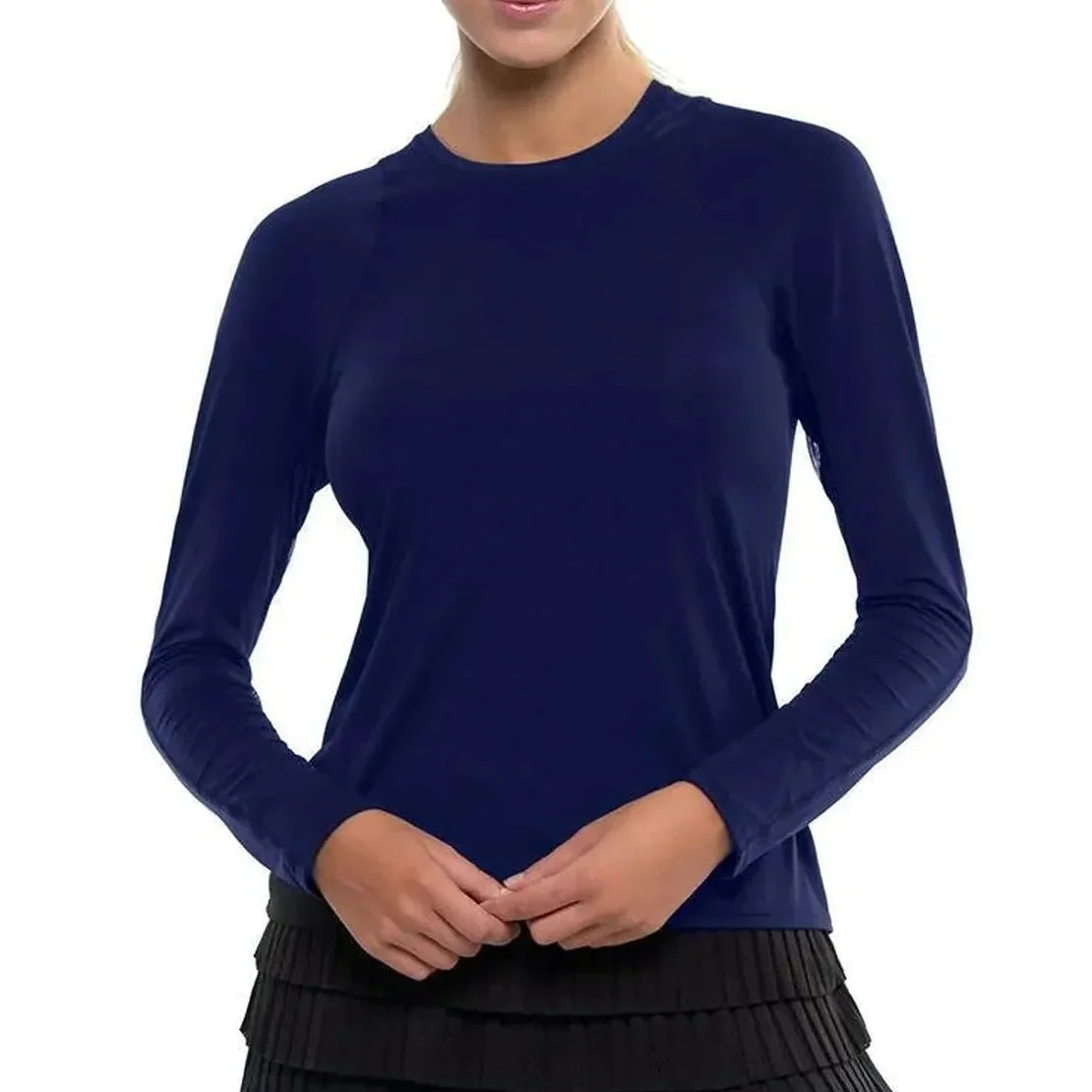 Women's LUV Breeze Long Sleeve Tennis Crew-Apparel-Lucky In Love-105241-401_MIDNIGHT-L-Tennis Express