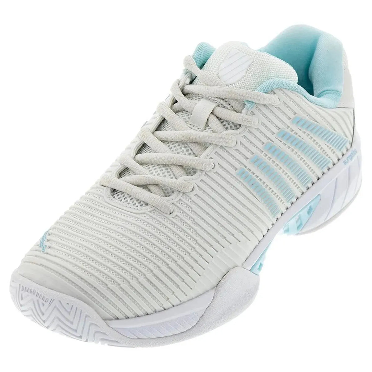 Women's Hypercourt Express 2-Wide Tennis Shoes White and Blue Glow-Footwear-K-Swiss-107069-DEFAULT-L-Tennis Express