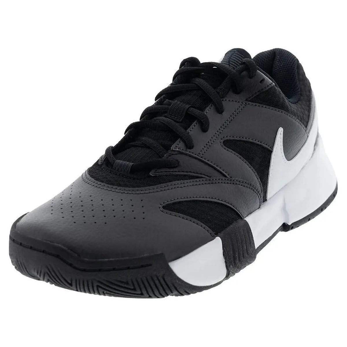 Juniors' Court Lite 4 Tennis Shoes Black and White-Footwear-Nike-110558-DEFAULT-L-Tennis Express