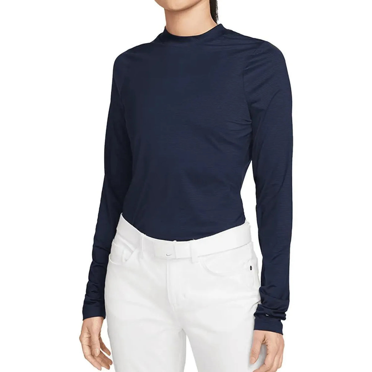 Women's Dri-Fit Victory Long Sleeve Print Tennis Top-Apparel-Nike-110614-451_OBSIDIANWHITE-L-Tennis Express