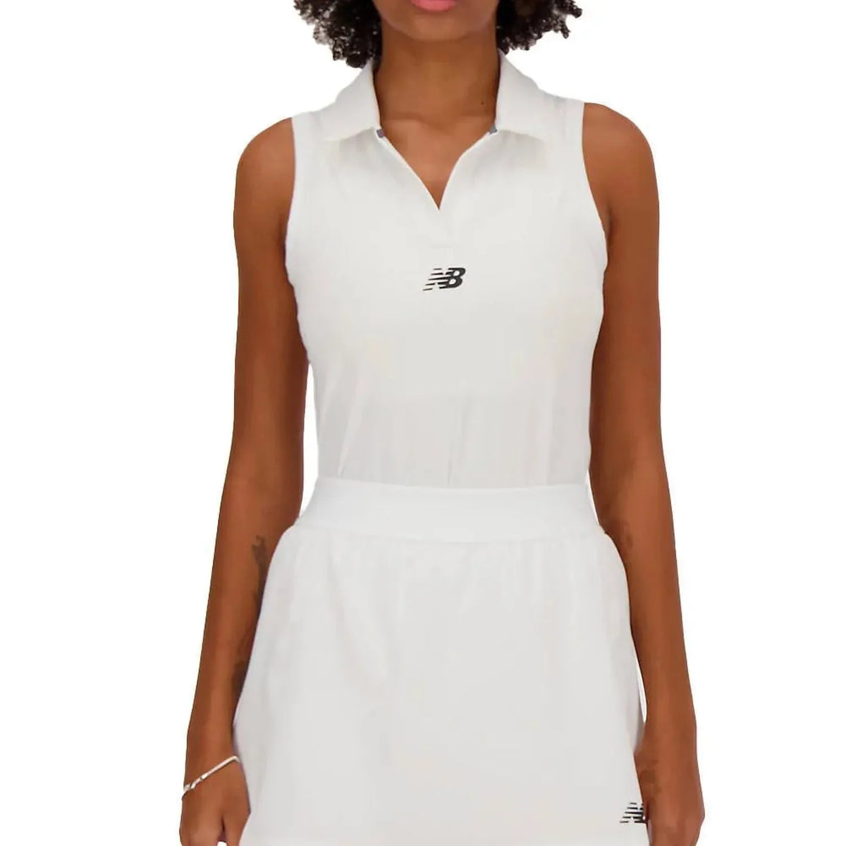 Women's Collared Tournament Tennis Tank White-Apparel-New Balance-111020-DEFAULT-L-Tennis Express
