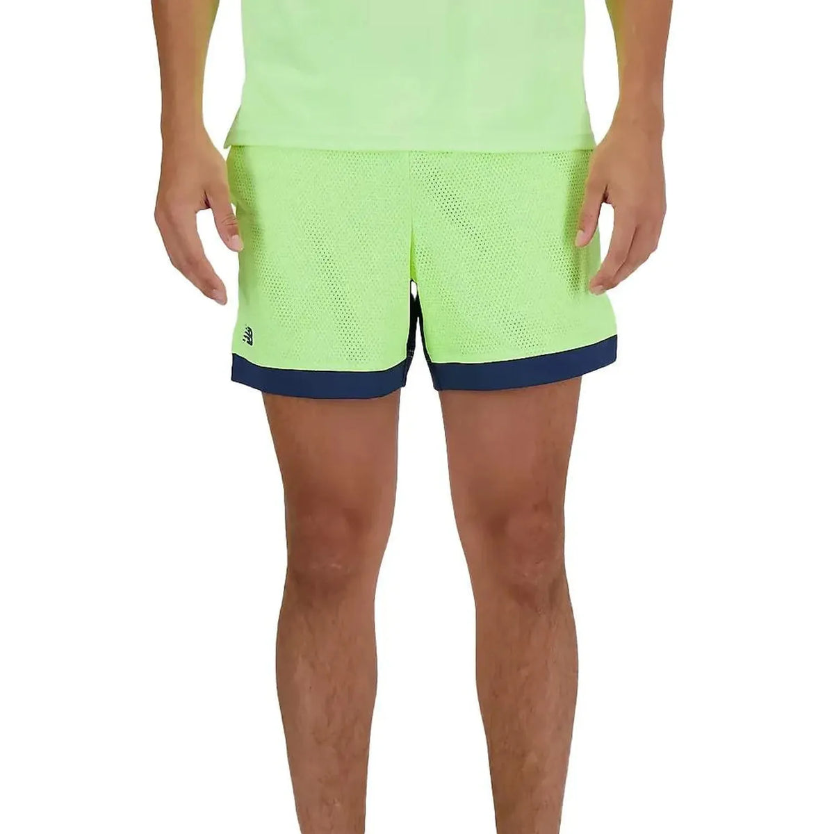 Men's Tournament Mesh Tennis Short Bleached Lime Glo-Apparel-New Balance-112071-DEFAULT-L-Tennis Express