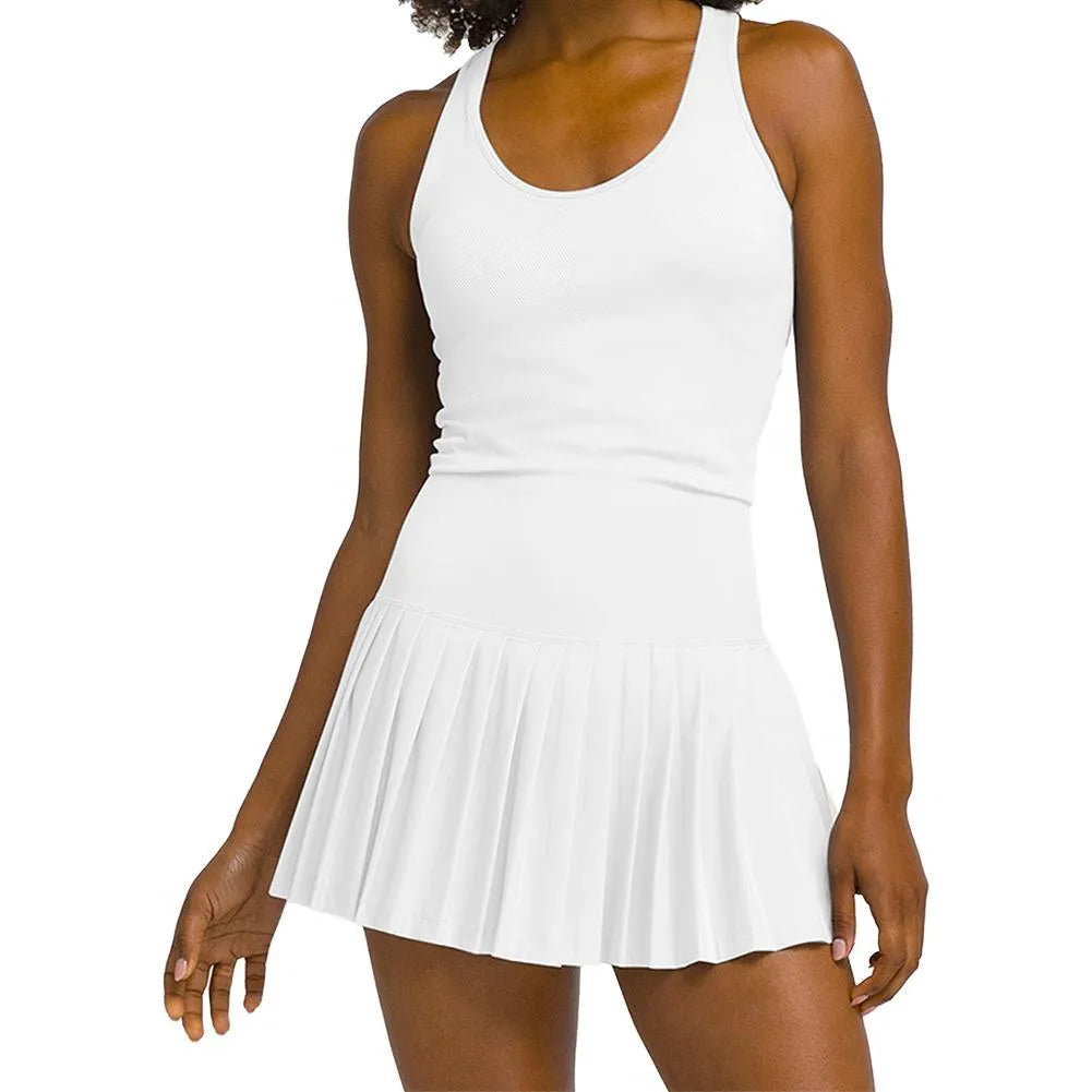 Women's Midtown Tennis Dress-Apparel-Wilson-113601-BT_WHITE-L-Tennis Express