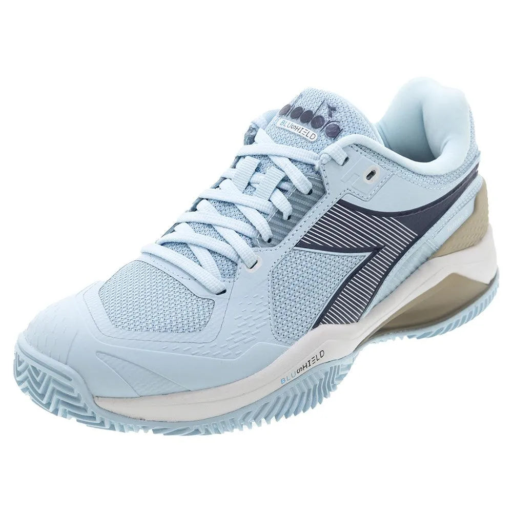 Women's Blushield Torneo 3 Clay Tennis Shoes Corydalis Blue and Black Iris-Footwear-Diadora-181469-D1291S2503_2-Tennis Express