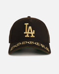 New Era Los Angeles Dodgers 'Washed Black Gothic Script' 9FORTY A-Frame Snapback Black