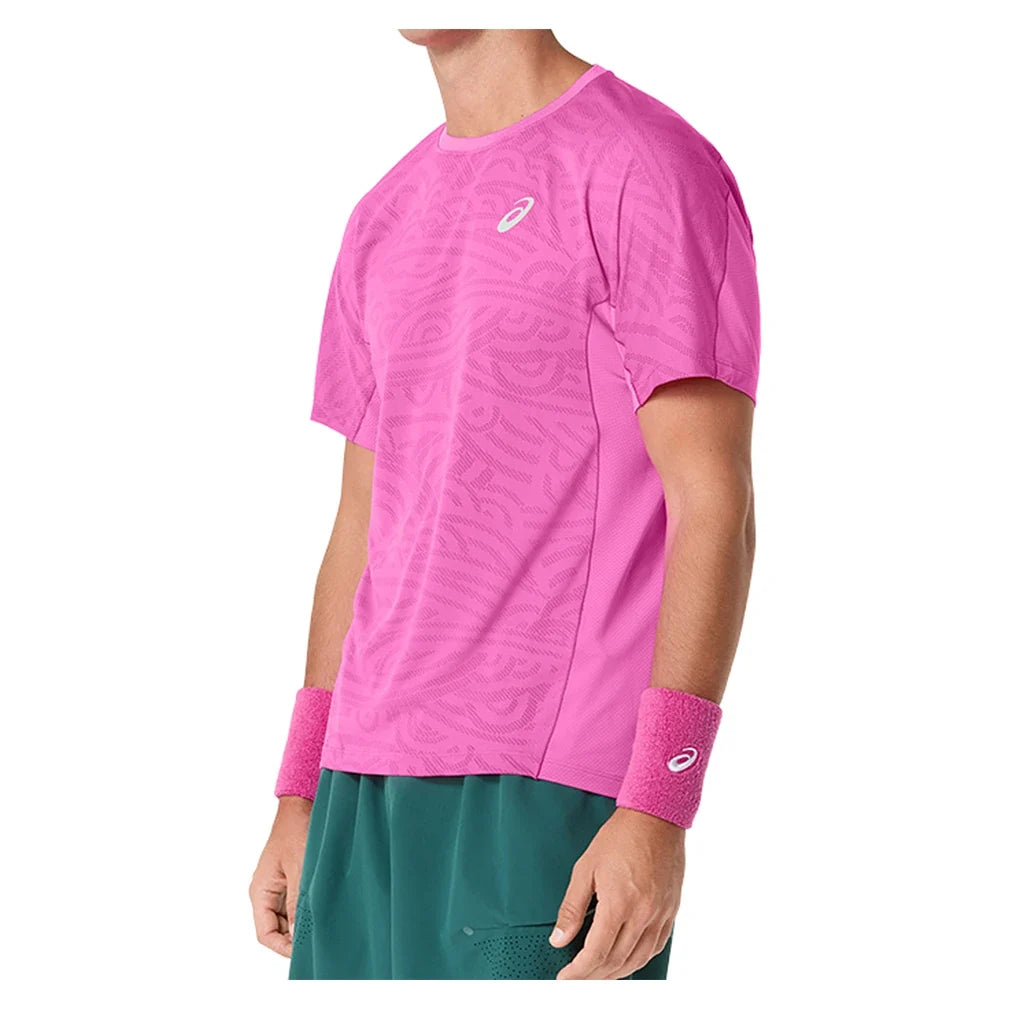 Men's Match Jacquard Short Sleeve Tennis Top Digital Sakura