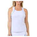 Women's Racerback Tennis Tank White and Periwinkle-Apparel-Sofibella-2288SPR-WHTU25-Tennis Express