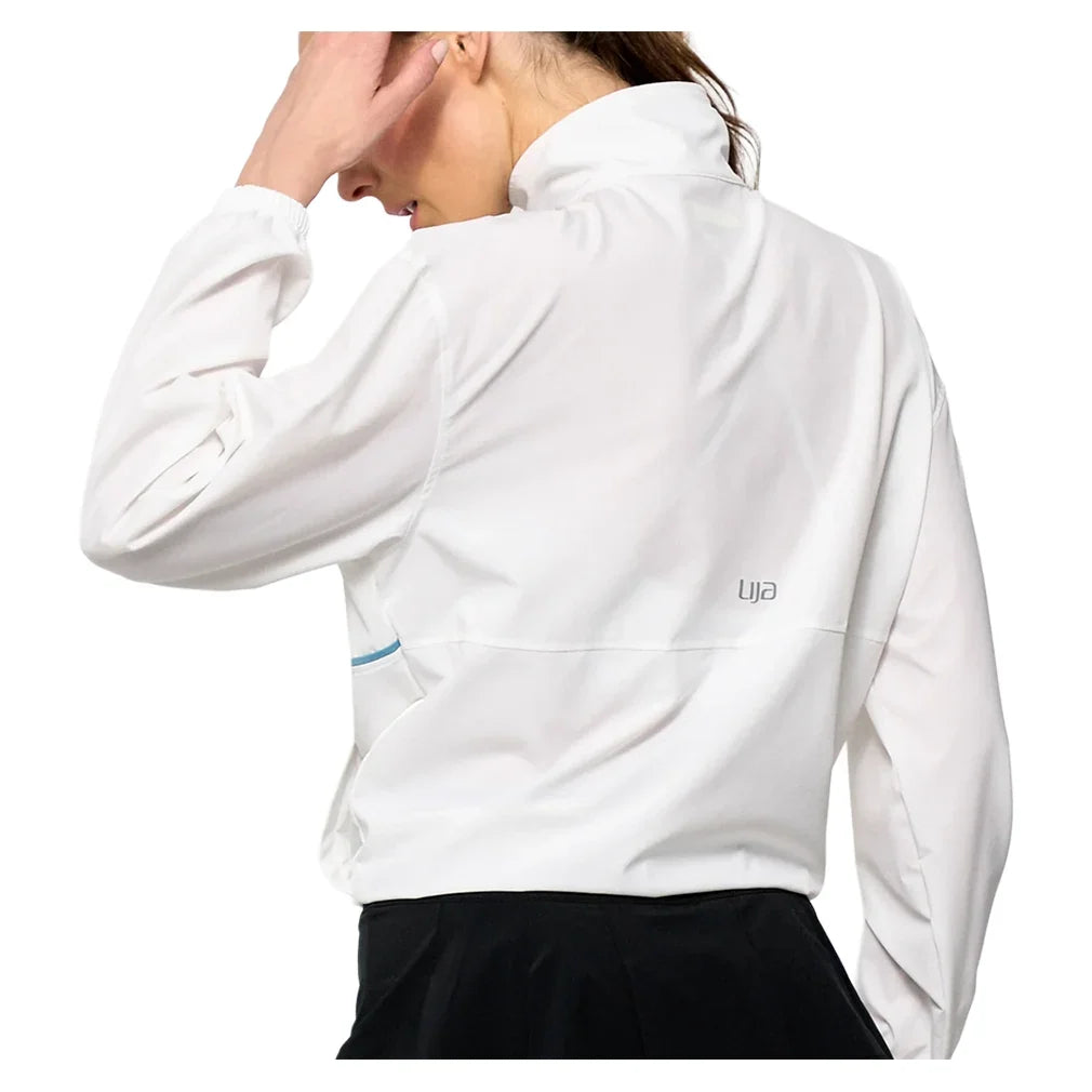 Women's Edge Tennis Jacket White and Tiffany Blue