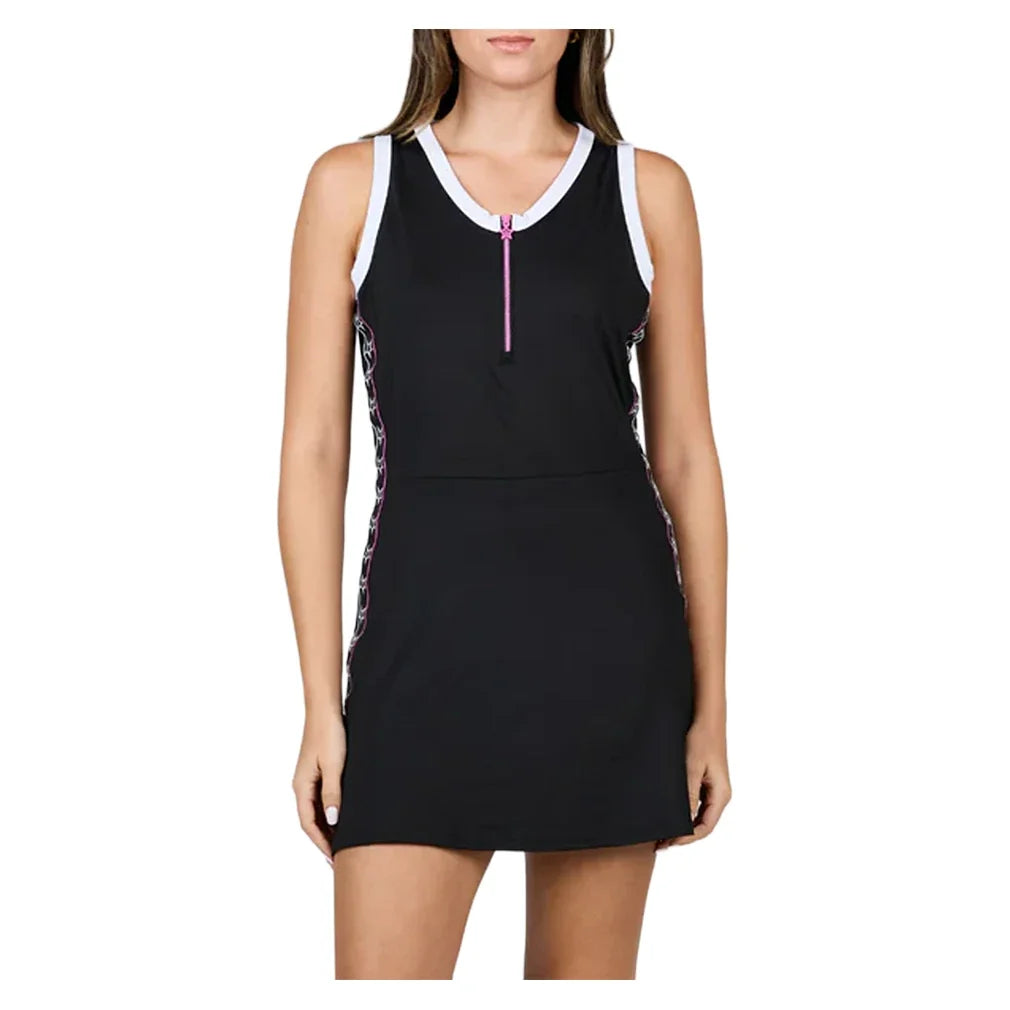 Women's Pinkology Tennis Dress Black and Super Pink