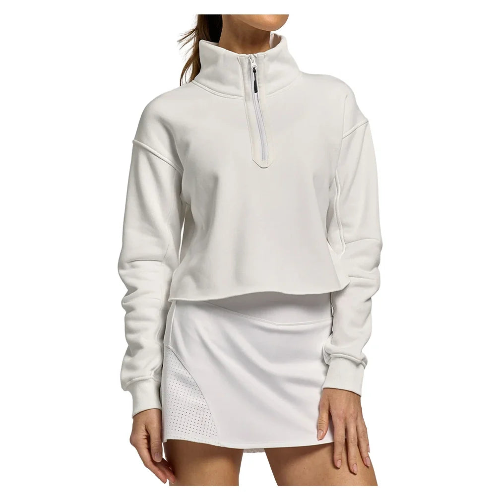 Women's Zip It Up Tennis Pullover White-Apparel-Lija-26S-1938T1-Tennis Express