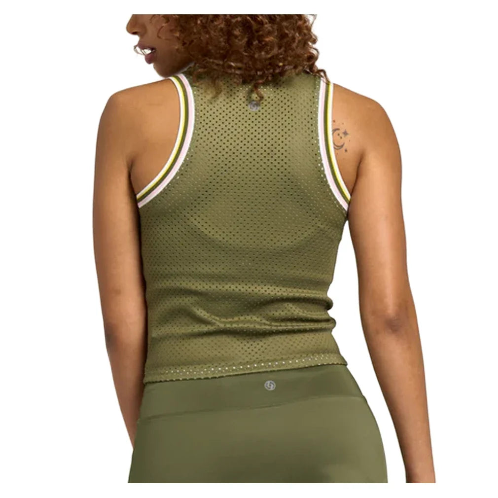 Women's Varsity Tennis Tank Avocado and Multicolor
