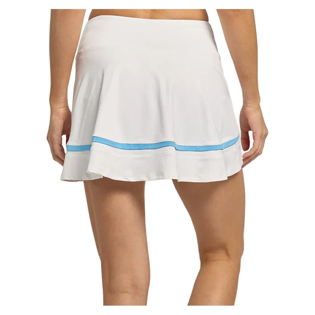 Women's 13 Inch Banded Arena Tennis Skort White and Blue Shores