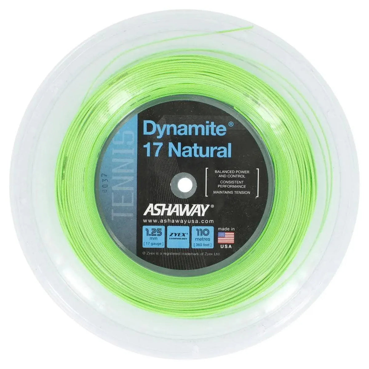 Dynamite 17 Natural Reel Tennis String Optic Green-Strings-Ashaway-45849-DEFAULT-L-Tennis Express