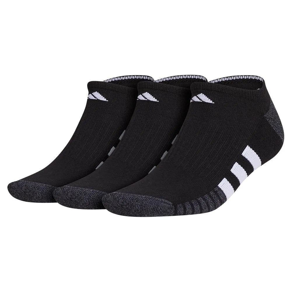 Men's Cushioned 3.0 3 Pack No Show Tennis Socks Black and White