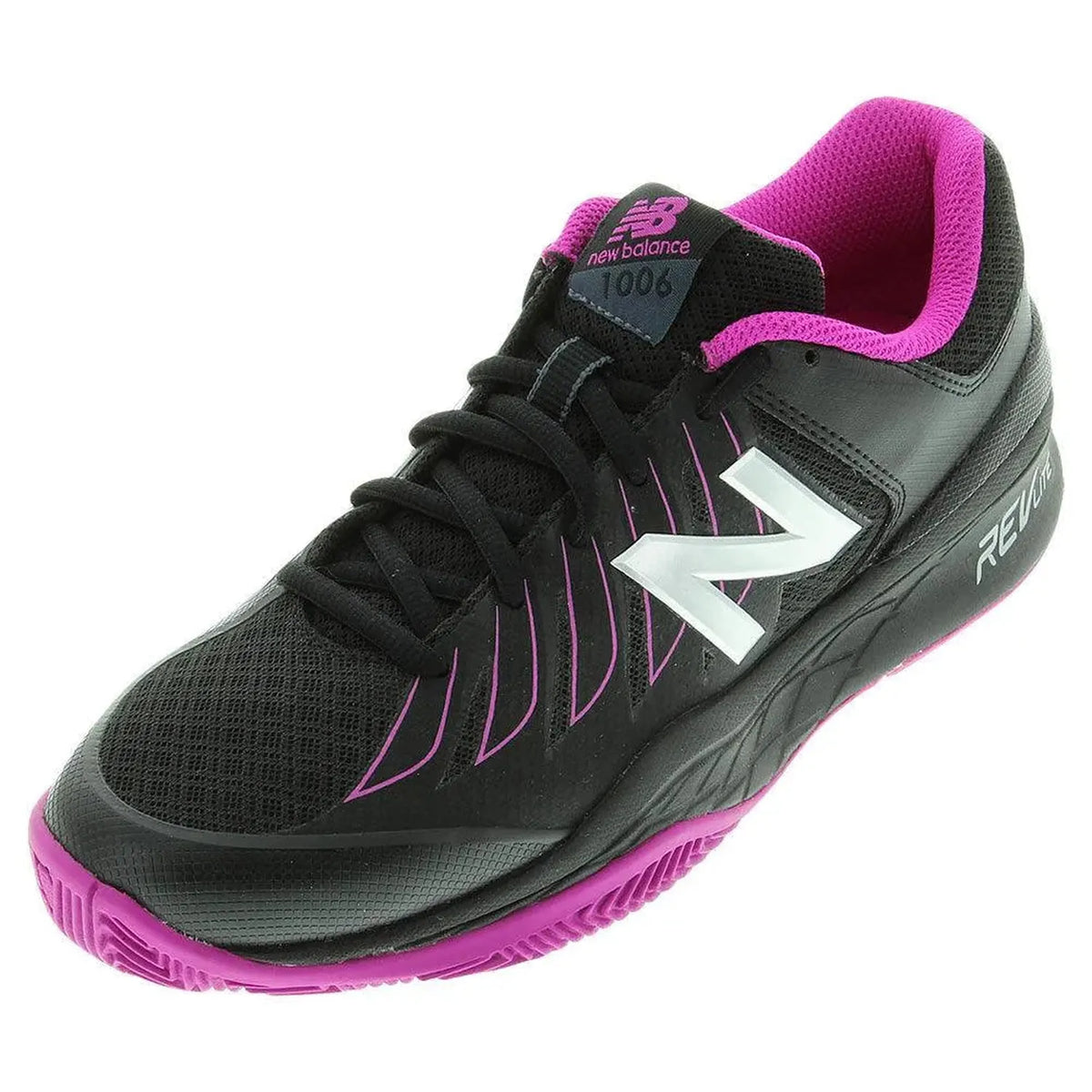 Women's 1006 B Width Tennis Shoes Black and Pink-Footwear-New Balance-58121-DEFAULT-L-Tennis Express