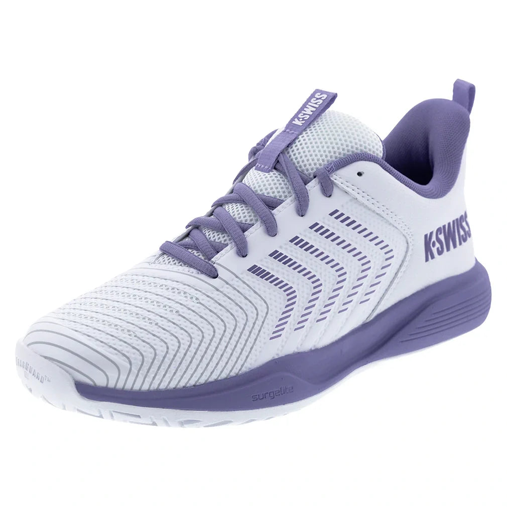 Women's Ultrashot Light Tennis Shoes White and Purple Haze-Footwear-K-Swiss-94767-151S26copy-Tennis Express