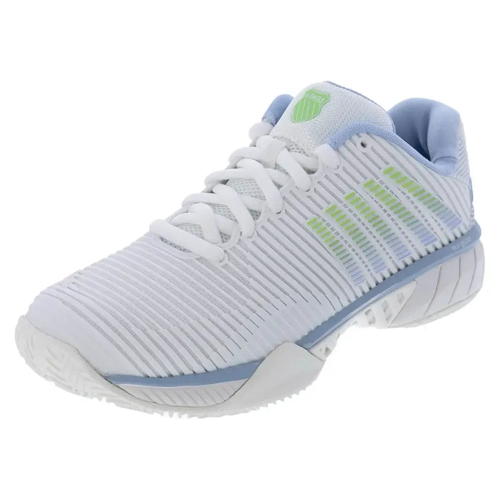 Women's Hypercourt Express 2 Clay Tennis Shoes Lucent White and Dutch Canal-Footwear-K-Swiss-96614-126U25_copy-Tennis Express